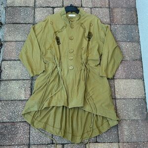 Vintage 90’s BLUE FISH Organic Cotton Hand Painted Button-Up Boho Jacket